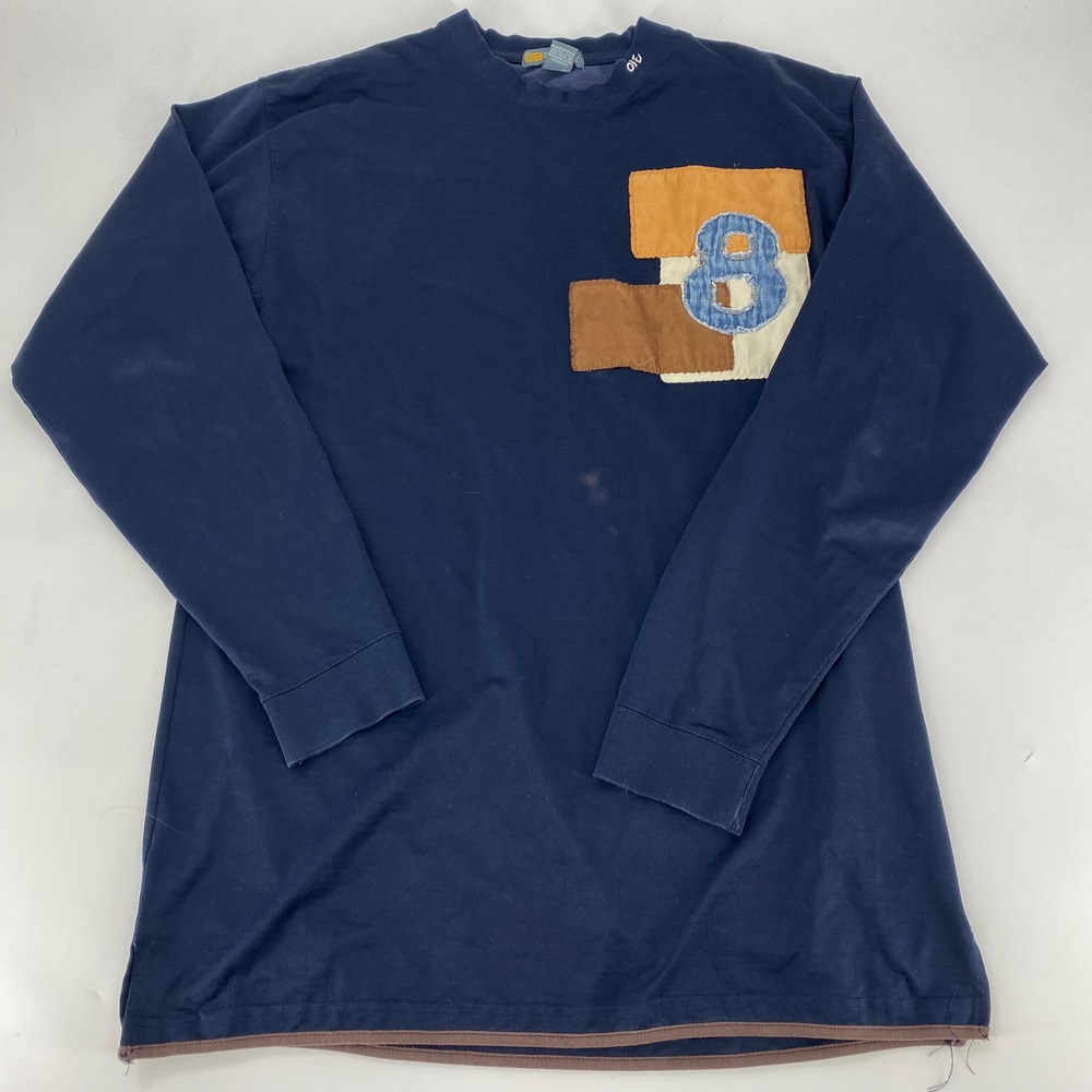 Godbody Denim Technology Mens Navy Blue Patchwork Long Sleeve Shirt Large Russia
